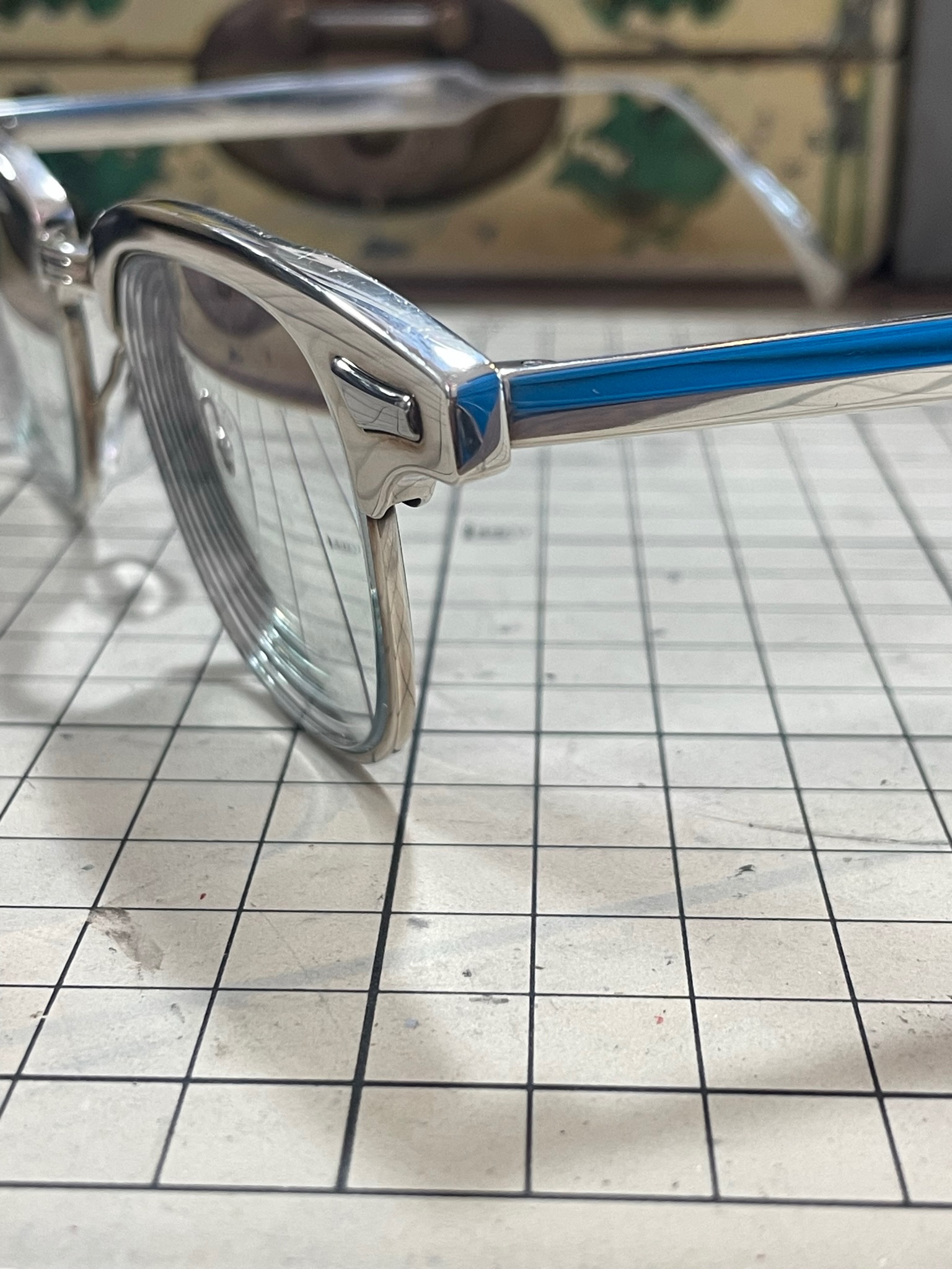 サンプラチナ製 セル巻 ヴィンテージ 眼鏡 フレーム メタルボストン